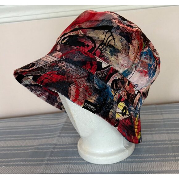 Abstract Graffiti Tattoo Multicolor Print Bucket Hat By Carbon Elements Sun Fish - Picture 2 of 7
